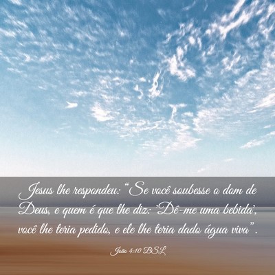 Picture 03 - João 4:10 BSL - Jesus lhe respondeu: “Se você soubesse o dom - Bible Verse Picture