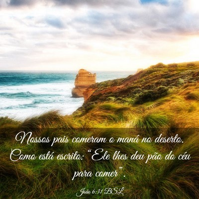 Picture 03 - João 6:31 BSL - Nossos pais comeram o maná no deserto. Como - Bible Verse Picture