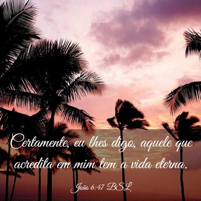 Picture 03 - João 6:47 BSL - Certamente, eu lhes digo, aquele que acredita em - Bible Verse Picture