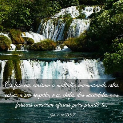 Picture 03 - João 7:32 BSL - Os fariseus ouviram a multidão murmurando estas - Bible Verse Picture