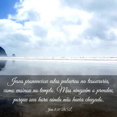 Picture 03 - João 8:20 BSL - Jesus pronunciou estas palavras na tesouraria, - Bible Verse Picture