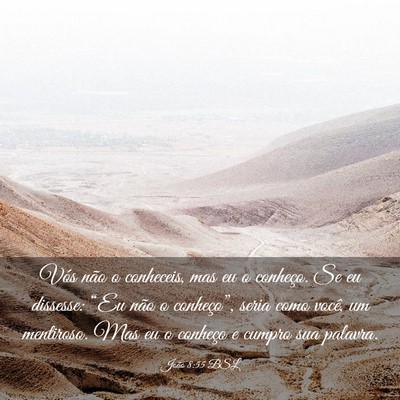 Picture 03 - João 8:55 BSL - Vós não o conheceis, mas eu o conheço. Se eu - Bible Verse Picture