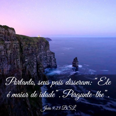 Picture 03 - João 9:23 BSL - Portanto, seus pais disseram: “Ele é maior de - Bible Verse Picture