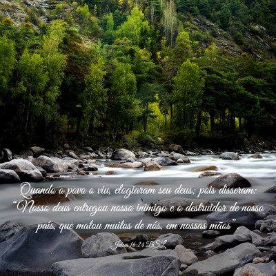 Picture 03 - Juízes 16:24 BSL - Quando o povo o viu, elogiaram seu deus; pois - Bible Verse Picture