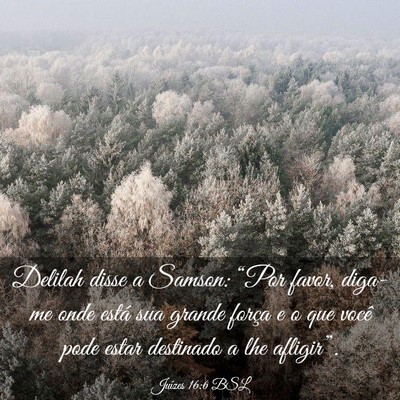 Picture 03 - Juízes 16:6 BSL - Delilah disse a Samson: “Por favor, diga-me - Bible Verse Picture