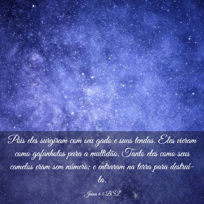 Picture 03 - Juízes 6:5 BSL - Pois eles surgiram com seu gado e suas tendas. - Bible Verse Picture