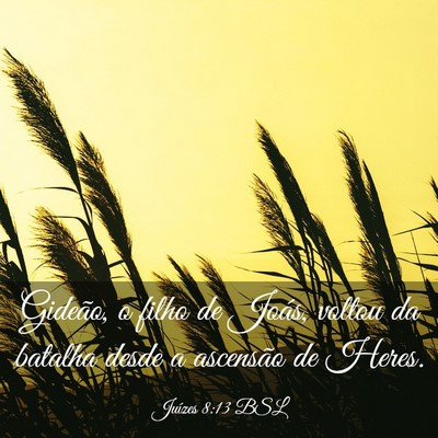 Picture 03 - Juízes 8:13 BSL - Gideão, o filho de Joás, voltou da batalha - Bible Verse Picture