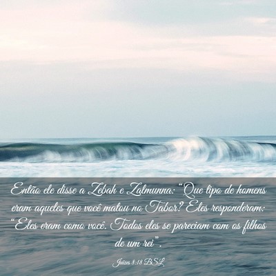 Picture 03 - Juízes 8:18 BSL - Então ele disse a Zebah e Zalmunna: “Que tipo - Bible Verse Picture