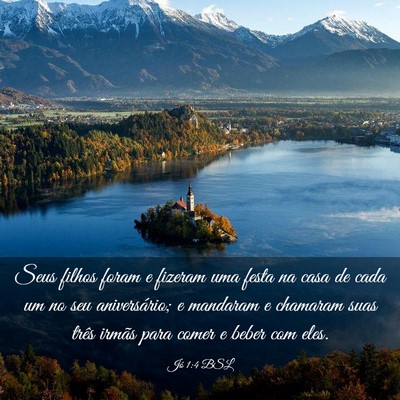 Picture 03 - Jó 1:4 BSL - Seus filhos foram e fizeram uma festa na casa de - Bible Verse Picture
