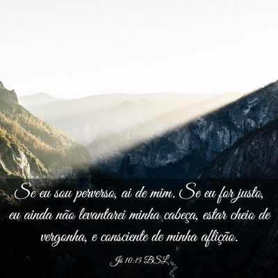 Picture 03 - Jó 10:15 BSL - Se eu sou perverso, ai de mim. Se eu for justo, - Bible Verse Picture