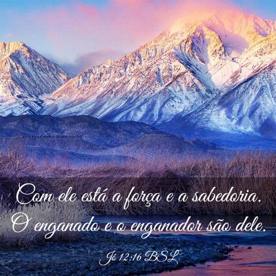 Picture 03 - Jó 12:16 BSL - Com ele está a força e a sabedoria. O enganado - Bible Verse Picture