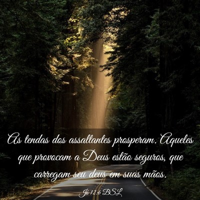 Picture 03 - Jó 12:6 BSL - As tendas dos assaltantes prosperam. Aqueles que - Bible Verse Picture