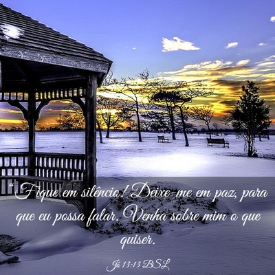 Picture 03 - Jó 13:13 BSL - “Fique em silêncio! Deixe-me em paz, para que - Bible Verse Picture