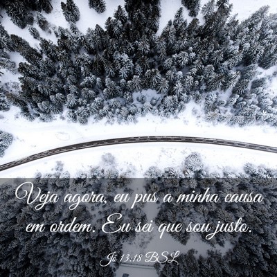 Picture 03 - Jó 13:18 BSL - Veja agora, eu pus a minha causa em ordem. Eu sei - Bible Verse Picture