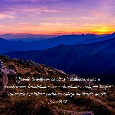 Picture 03 - Jó 2:12 BSL - Quando levantaram os olhos à distância, e não - Bible Verse Picture