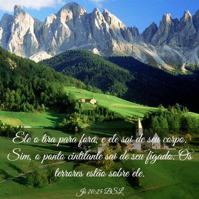 Picture 03 - Jó 20:25 BSL - Ele o tira para fora, e ele sai de seu corpo. - Bible Verse Picture