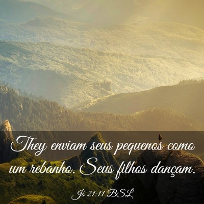 Picture 03 - Jó 21:11 BSL - They enviam seus pequenos como um rebanho. Seus - Bible Verse Picture