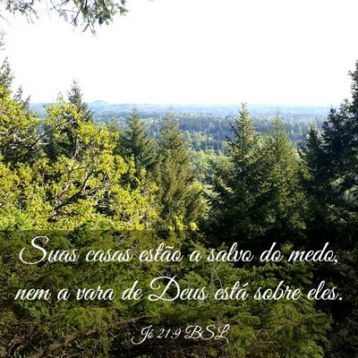 Picture 03 - Jó 21:9 BSL - Suas casas estão a salvo do medo, nem a vara de - Bible Verse Picture