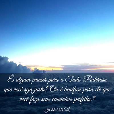 Picture 03 - Jó 22:3 BSL - É algum prazer para o Todo-Poderoso que você - Bible Verse Picture
