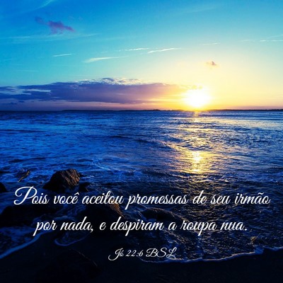 Picture 03 - Jó 22:6 BSL - Pois você aceitou promessas de seu irmão por - Bible Verse Picture