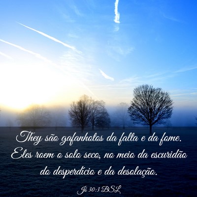 Picture 03 - Jó 30:3 BSL - They são gafanhotos da falta e da fome. Eles - Bible Verse Picture