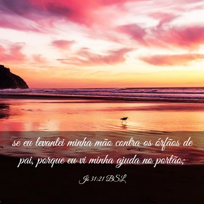 Picture 03 - Jó 31:21 BSL - se eu levantei minha mão contra os órfãos de - Bible Verse Picture