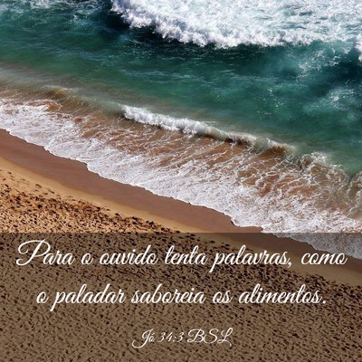 Picture 03 - Jó 34:3 BSL - Para o ouvido tenta palavras, como o paladar - Bible Verse Picture