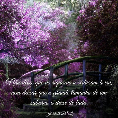 Picture 03 - Jó 36:18 BSL - Não deixe que as riquezas o seduzam à ira, nem - Bible Verse Picture