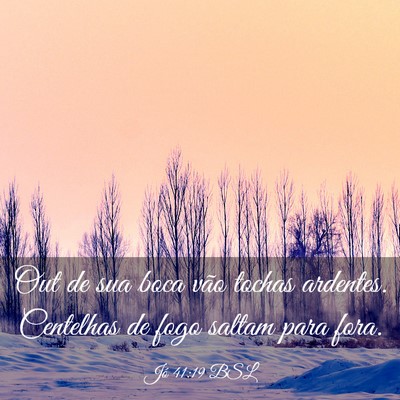 Picture 03 - Jó 41:19 BSL - Out de sua boca vão tochas ardentes. Centelhas - Bible Verse Picture