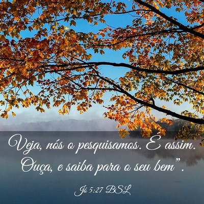 Picture 03 - Jó 5:27 BSL - Veja, nós o pesquisamos. É assim. Ouça, e - Bible Verse Picture
