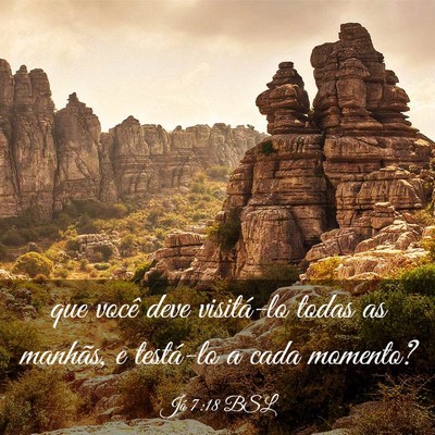 Picture 03 - Jó 7:18 BSL - que você deve visitá-lo todas as manhãs, e - Bible Verse Picture