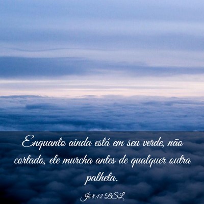 Picture 03 - Jó 8:12 BSL - Enquanto ainda está em seu verde, não cortado, - Bible Verse Picture