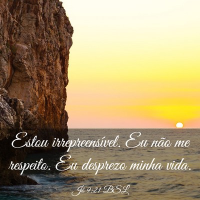 Picture 03 - Jó 9:21 BSL - Estou irrepreensível. Eu não me respeito. Eu - Bible Verse Picture