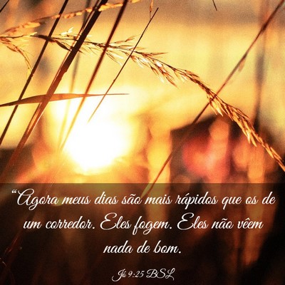 Picture 03 - Jó 9:25 BSL - “Agora meus dias são mais rápidos que os de - Bible Verse Picture