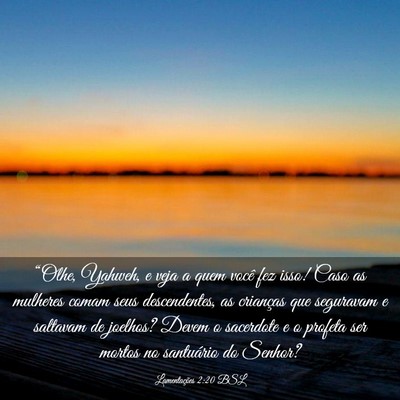 Picture 03 - Lamentações 2:20 BSL - “Olhe, Yahweh, e veja a quem você fez isso! - Bible Verse Picture
