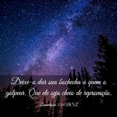 Picture 03 - Lamentações 3:30 BSL - Deixe-o dar sua bochecha a quem o golpear. Que - Bible Verse Picture