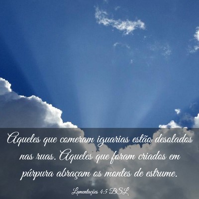 Picture 03 - Lamentações 4:5 BSL - Aqueles que comeram iguarias estão desolados nas - Bible Verse Picture
