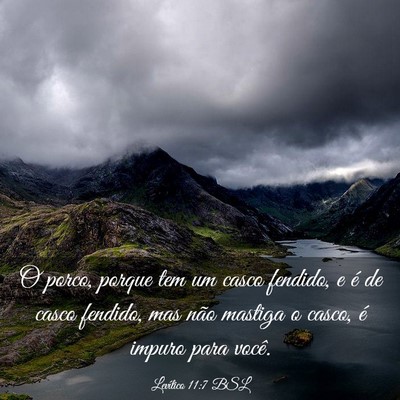 Picture 03 - Levítico 11:7 BSL - O porco, porque tem um casco fendido, e é de - Bible Verse Picture