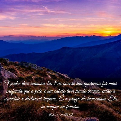 Picture 03 - Levítico 13:20 BSL - O padre deve examiná-la. Eis que, se sua - Bible Verse Picture