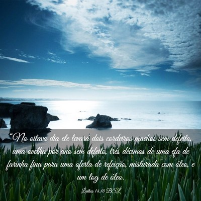 Picture 03 - Levítico 14:10 BSL - “No oitavo dia ele levará dois cordeiros - Bible Verse Picture