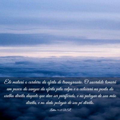 Picture 03 - Levítico 14:25 BSL - Ele matará o cordeiro da oferta de - Bible Verse Picture