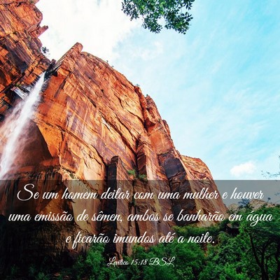 Picture 03 - Levítico 15:18 BSL - Se um homem deitar com uma mulher e houver uma - Bible Verse Picture