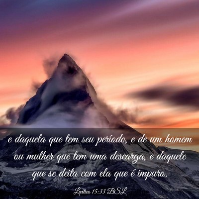 Picture 03 - Levítico 15:33 BSL - e daquela que tem seu período, e de um homem ou - Bible Verse Picture