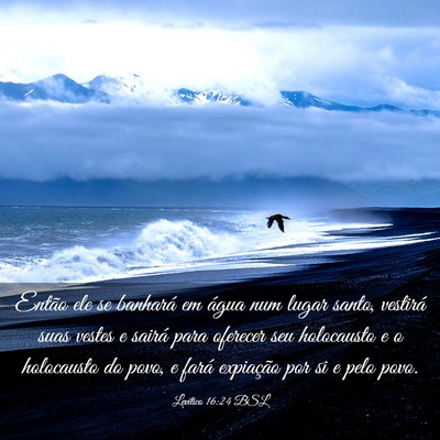 Picture 03 - Levítico 16:24 BSL - Então ele se banhará em água num lugar santo, - Bible Verse Picture