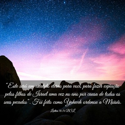 Picture 03 - Levítico 16:34 BSL - “Este será um estatuto eterno para você, para - Bible Verse Picture