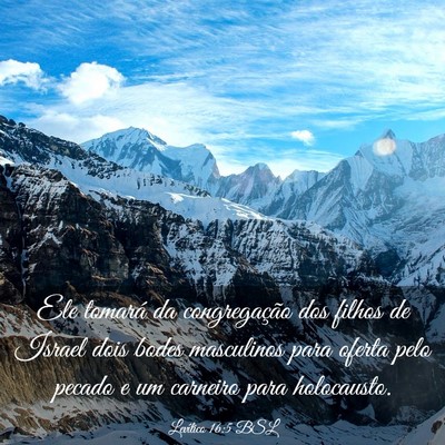 Picture 03 - Levítico 16:5 BSL - Ele tomará da congregação dos filhos de Israel - Bible Verse Picture