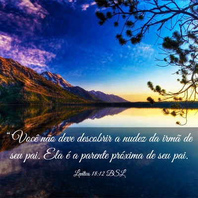 Picture 03 - Levítico 18:12 BSL - “'Você não deve descobrir a nudez da irmã de - Bible Verse Picture