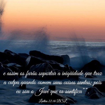 Picture 03 - Levítico 22:16 BSL - e assim os farão suportar a iniqüidade que traz - Bible Verse Picture