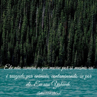 Picture 03 - Levítico 22:8 BSL - Ele não comerá o que morre por si mesmo ou é - Bible Verse Picture