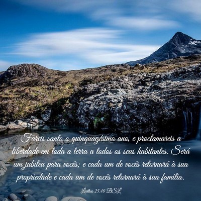 Picture 03 - Levítico 25:10 BSL - Fareis santo o quinquagésimo ano, e proclamareis - Bible Verse Picture
